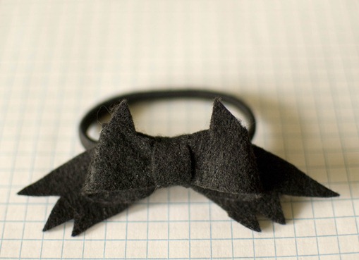 bat bow hair tie