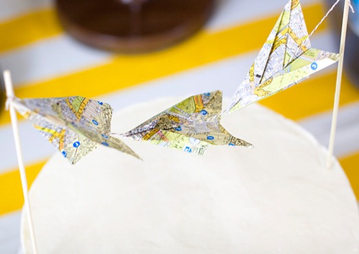 paper airplane cake bunting