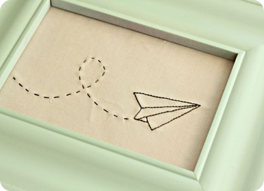 paper airplane embroidery little lovelies