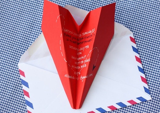 paper airplane invite