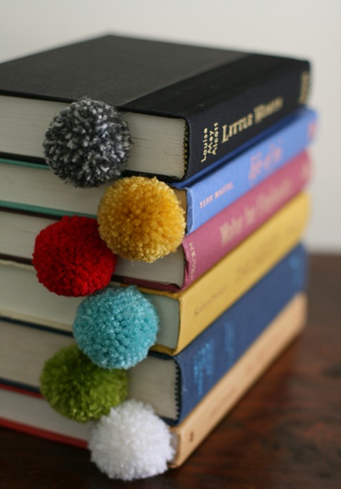 pom pom bookmarks designmom